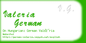 valeria german business card